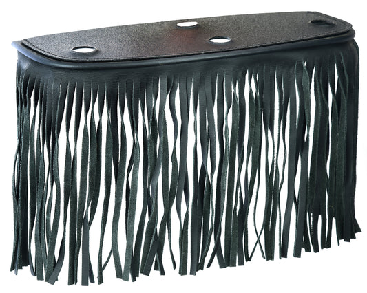 B1005 Black Leather Floor Boards with Fringe - Large Daniel Smart Manufacturing