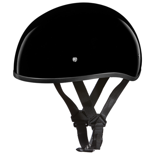 D1-ANS D.O.T. DAYTONA SKULL CAP W/O VISOR - HI-GLOSS BLACK Daniel Smart Manufacturing