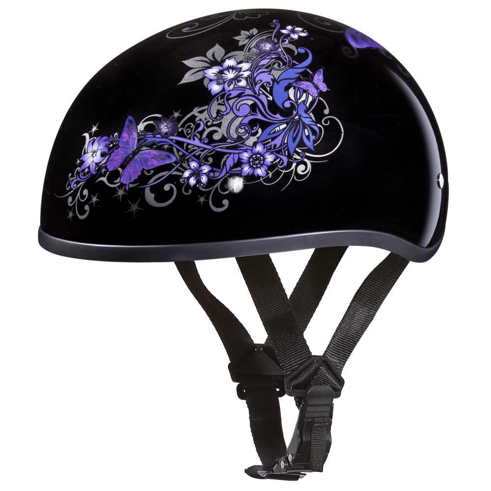 D6-B D.O.T. DAYTONA SKULL CAP - W/ BUTTERFLY - Daniel Smart Manufacturing