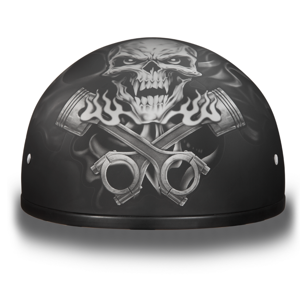 D6-PS D.O.T. DAYTONA SKULL CAP - W/ PISTONS SKULL Daniel Smart Manufacturing