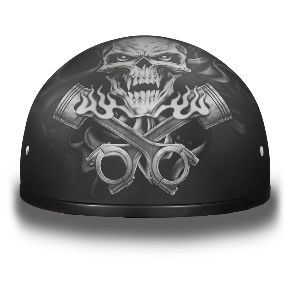 D6-PS D.O.T. DAYTONA SKULL CAP - W/ PISTONS SKULL - Daniel Smart Manufacturing