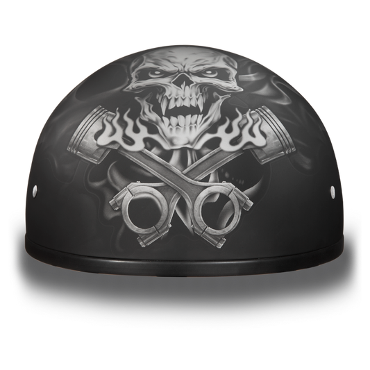 D6-PS D.O.T. DAYTONA SKULL CAP - W/ PISTONS SKULL Daniel Smart Manufacturing