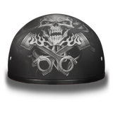 D6-PS D.O.T. DAYTONA SKULL CAP - W/ PISTONS SKULL Daniel Smart Manufacturing