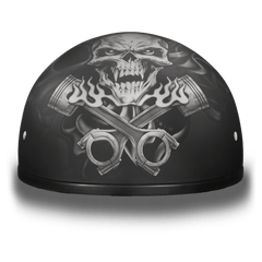 D6-PS D.O.T. DAYTONA SKULL CAP - W/ PISTONS SKULL - Daniel Smart Manufacturing