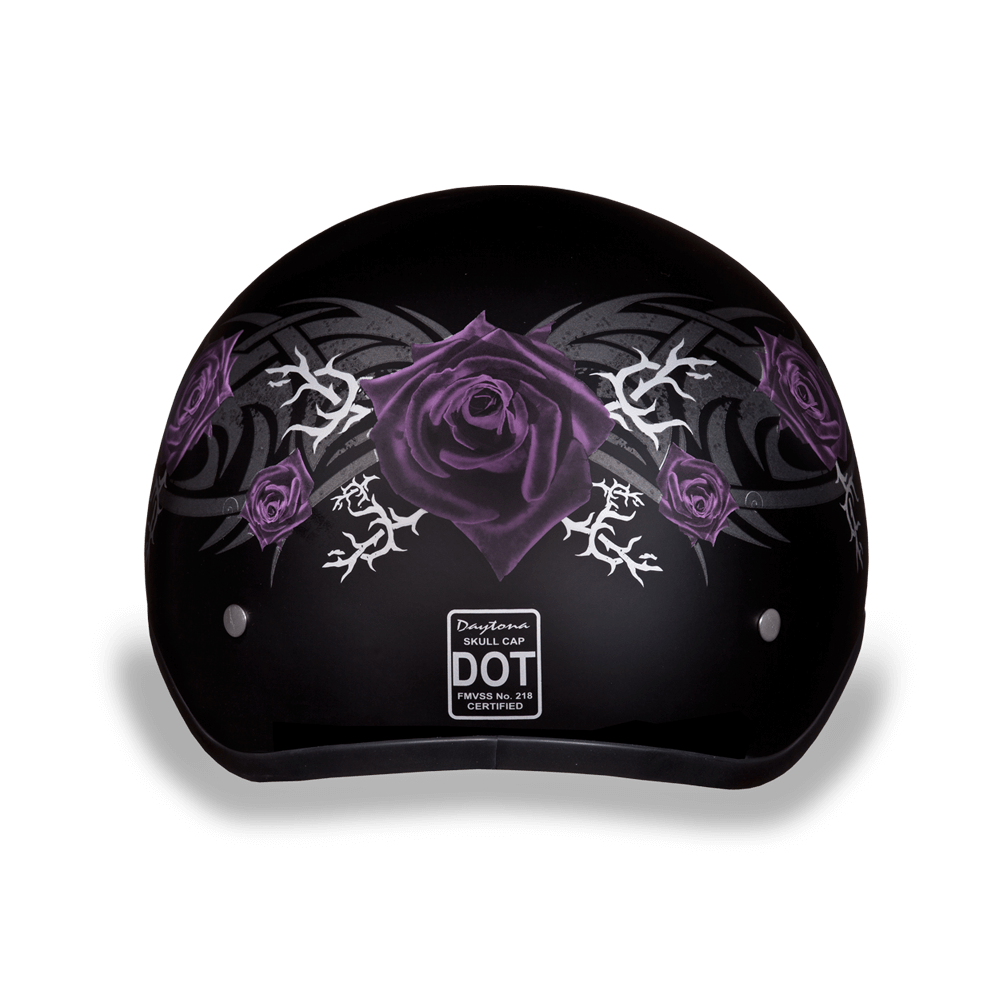 D6-PR D.O.T. DAYTONA SKULL CAP - W/ PURPLE ROSE Daniel Smart Manufacturing