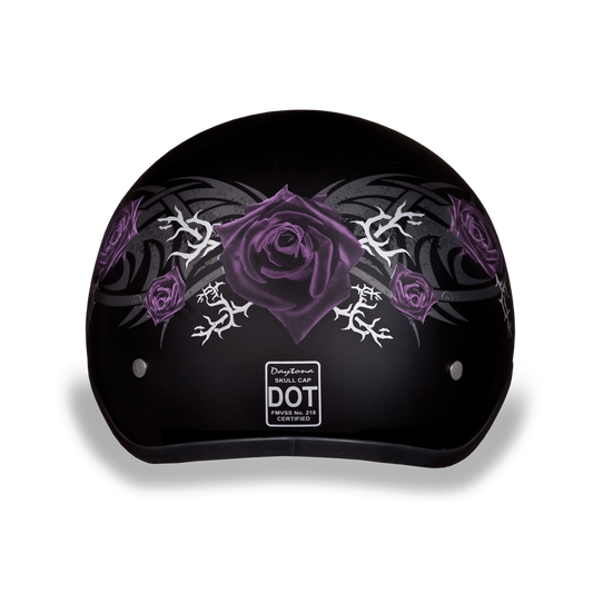 D6-PR D.O.T. DAYTONA SKULL CAP - W/ PURPLE ROSE Daniel Smart Manufacturing