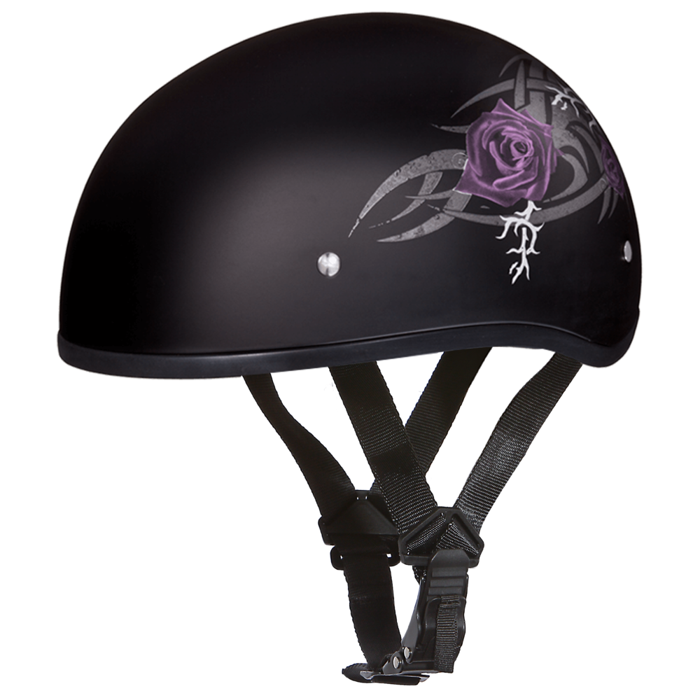 D6-PR D.O.T. DAYTONA SKULL CAP - W/ PURPLE ROSE Daniel Smart Manufacturing