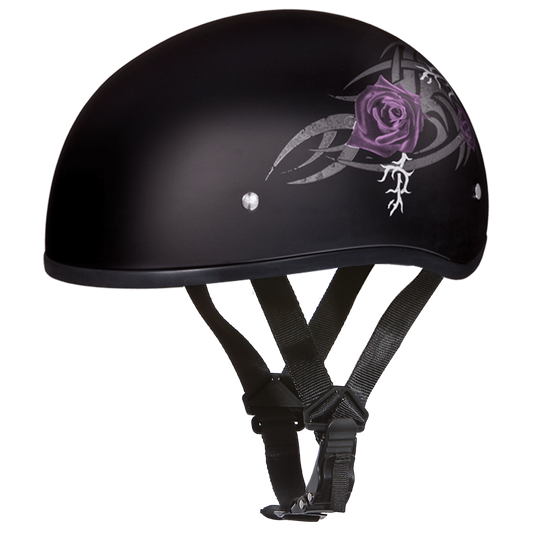 D6-PR D.O.T. DAYTONA SKULL CAP - W/ PURPLE ROSE Daniel Smart Manufacturing