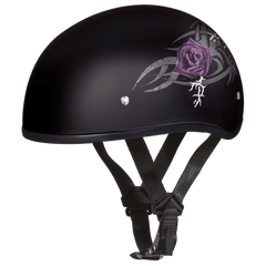 D6-PR D.O.T. DAYTONA SKULL CAP - W/ PURPLE ROSE - Daniel Smart Manufacturing