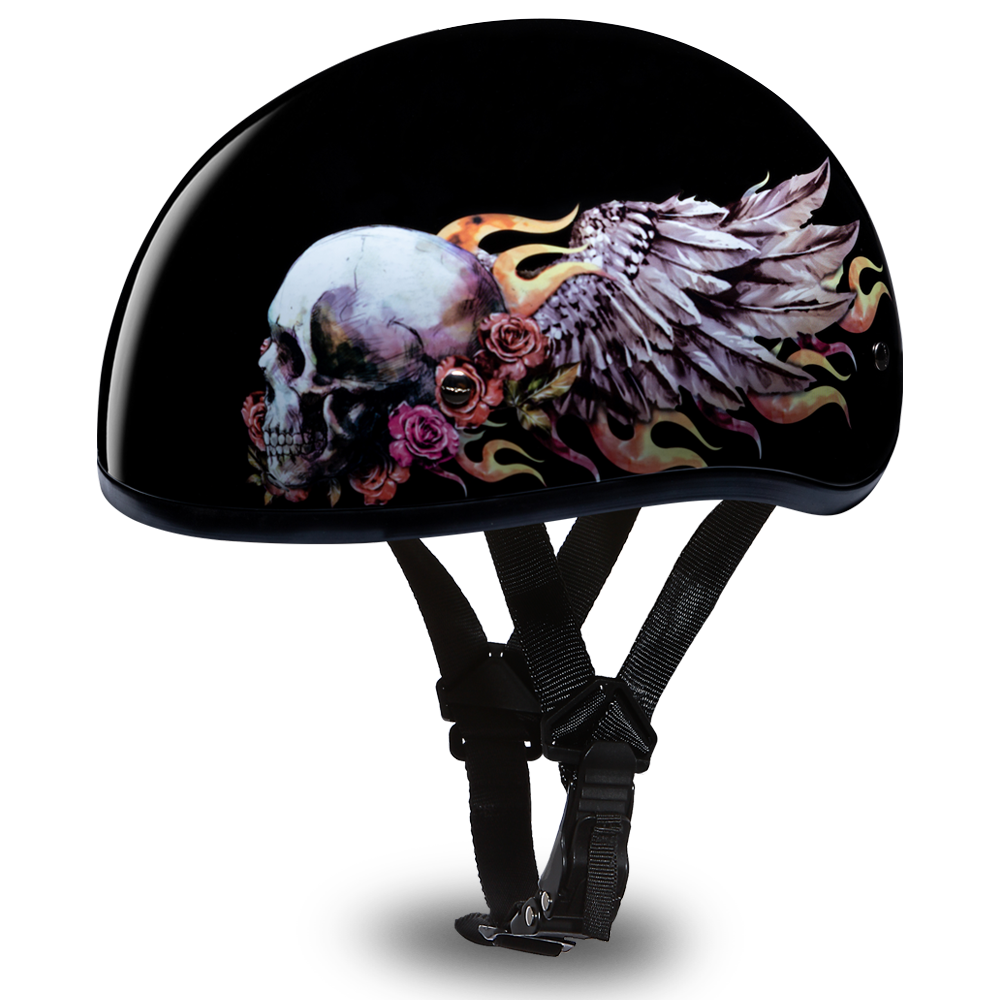 D6-SKW D.O.T. DAYTONA SKULL CAP - W/ SKULL WINGS Daniel Smart Manufacturing