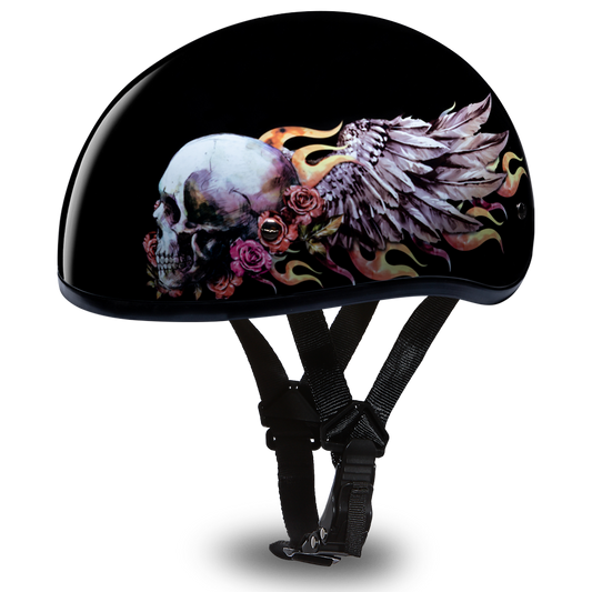 D6-SKW D.O.T. DAYTONA SKULL CAP - W/ SKULL WINGS Daniel Smart Manufacturing