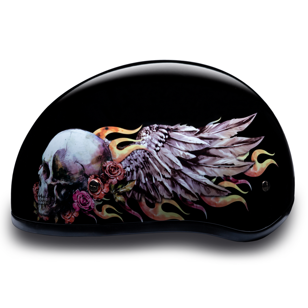 D6-SKW D.O.T. DAYTONA SKULL CAP - W/ SKULL WINGS Daniel Smart Manufacturing