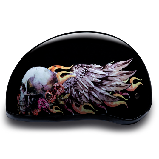 D6-SKW D.O.T. DAYTONA SKULL CAP - W/ SKULL WINGS Daniel Smart Manufacturing