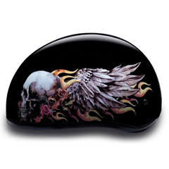 D6-SKW D.O.T. DAYTONA SKULL CAP - W/ SKULL WINGS - Daniel Smart Manufacturing