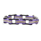 VJ1109 Two Tone Black/Purple W/White Crystal Centers Daniel Smart Manufacturing