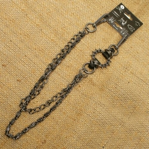 WA-WC7030 Spike ring Wallet Chain with gray double chain Daniel Smart Manufacturing