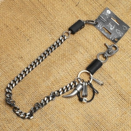 WA-WC7032 Wallet Chain with a skull / horn / leather designs, single Daniel Smart Manufacturing