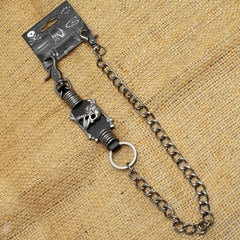 WA-WC7035 Wallet Chain with a skull metal rings and leather designs Daniel Smart Manufacturing