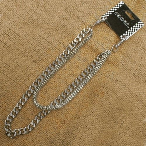 WA-WC770W Chrome Wallet Chain with double chain, mesh and medium link Daniel Smart Manufacturing