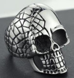 R109 Stainless Steel Cracked Skull Biker Ring Daniel Smart Manufacturing