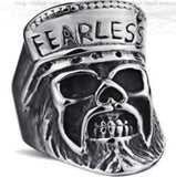 R110 Stainless Steel Fearless Skull Biker Ring Daniel Smart Manufacturing