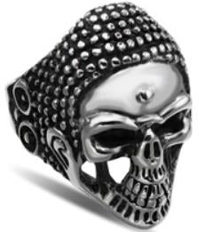 R123 Stainless Steel War Head Skull Biker Ring Daniel Smart Manufacturing