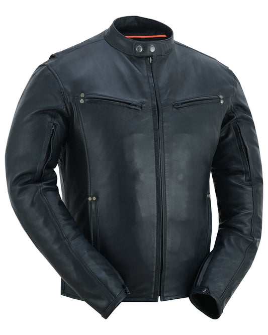 DS742 Men's Lightweight Drum Dyed Naked Lambskin Jacket Daniel Smart Manufacturing