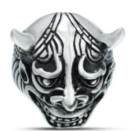 R148 Stainless Steel Devil Face Skull Biker Ring Daniel Smart Manufacturing