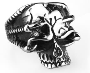 R149 Stainless Steel Broken Skull Face Skull Biker Ring Daniel Smart Manufacturing