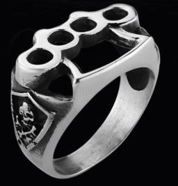 R152 Stainless Steel Brass Knuckles Biker Ring Daniel Smart Manufacturing