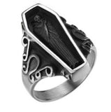 R154 Stainless Steel Coffin Biker Ring Daniel Smart Manufacturing