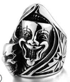 R158 Stainless Steel Joker Face Skull Biker Ring Daniel Smart Manufacturing