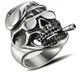 R166 Stainless Steel Cruiser Skull Biker Ring Daniel Smart Manufacturing