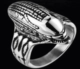 R169 Stainless Steel Alien Head Biker Ring Daniel Smart Manufacturing