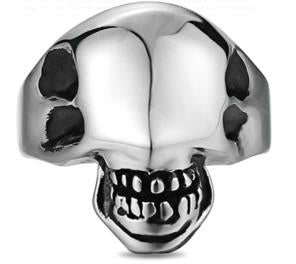 R171 Stainless Steel Alien Face Biker Ring Daniel Smart Manufacturing