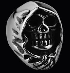 R172 Stainless Steel Grim Skull Biker Ring Daniel Smart Manufacturing