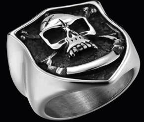 R179 Stainless Steel Brave Face Biker Ring Daniel Smart Manufacturing