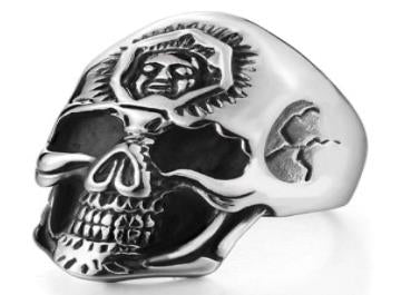 R182 Stainless Steel 3rd Eye Skull Biker Ring Daniel Smart Manufacturing