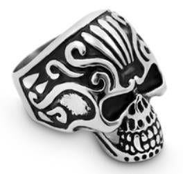 R184 Stainless Steel Crown Head Biker Ring Daniel Smart Manufacturing