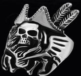 R189 Stainless Steel Pirate Hat Skull Face Biker Ring Daniel Smart Manufacturing