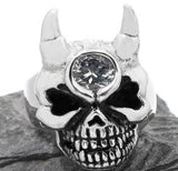 R190 Stainless Steel Diamond Eye Skull Face Biker Ring Daniel Smart Manufacturing