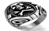 R195 Stainless Steel Poison Ivy Biker Ring Daniel Smart Manufacturing