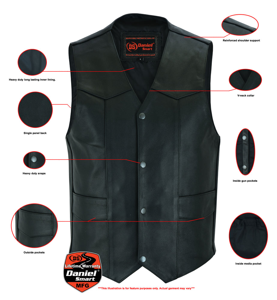 DS110 Traditional Single Back Panel Concealed Carry Vest Daniel Smart Manufacturing