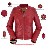 DS5501 Cabernet - Women's Fashion Leather Jacket Daniel Smart Manufacturing