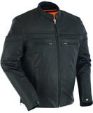 DS768 Men's Sporty Lightweight Leather Cross Over Jacket Daniel Smart Manufacturing