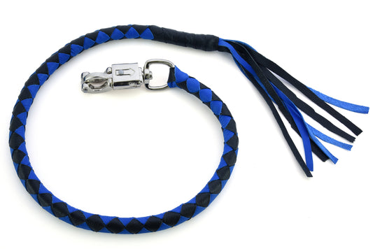 GBW205 Leather Biker Whip-Blue/Black Daniel Smart Manufacturing