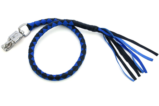 GBW205 Leather Biker Whip-Blue/Black Daniel Smart Manufacturing