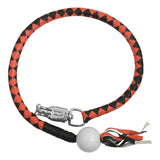 GBW209B Leather Biker Whip-Orange/Black W / White Pool Ball Daniel Smart Manufacturing