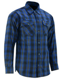 DS4681 Flannel Shirt - Daze Blue and Black Daniel Smart Manufacturing