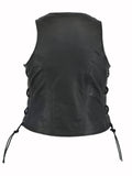 DS245 Women's Stylish Open Neck Side Lace Zipper Front Vest Daniel Smart Manufacturing